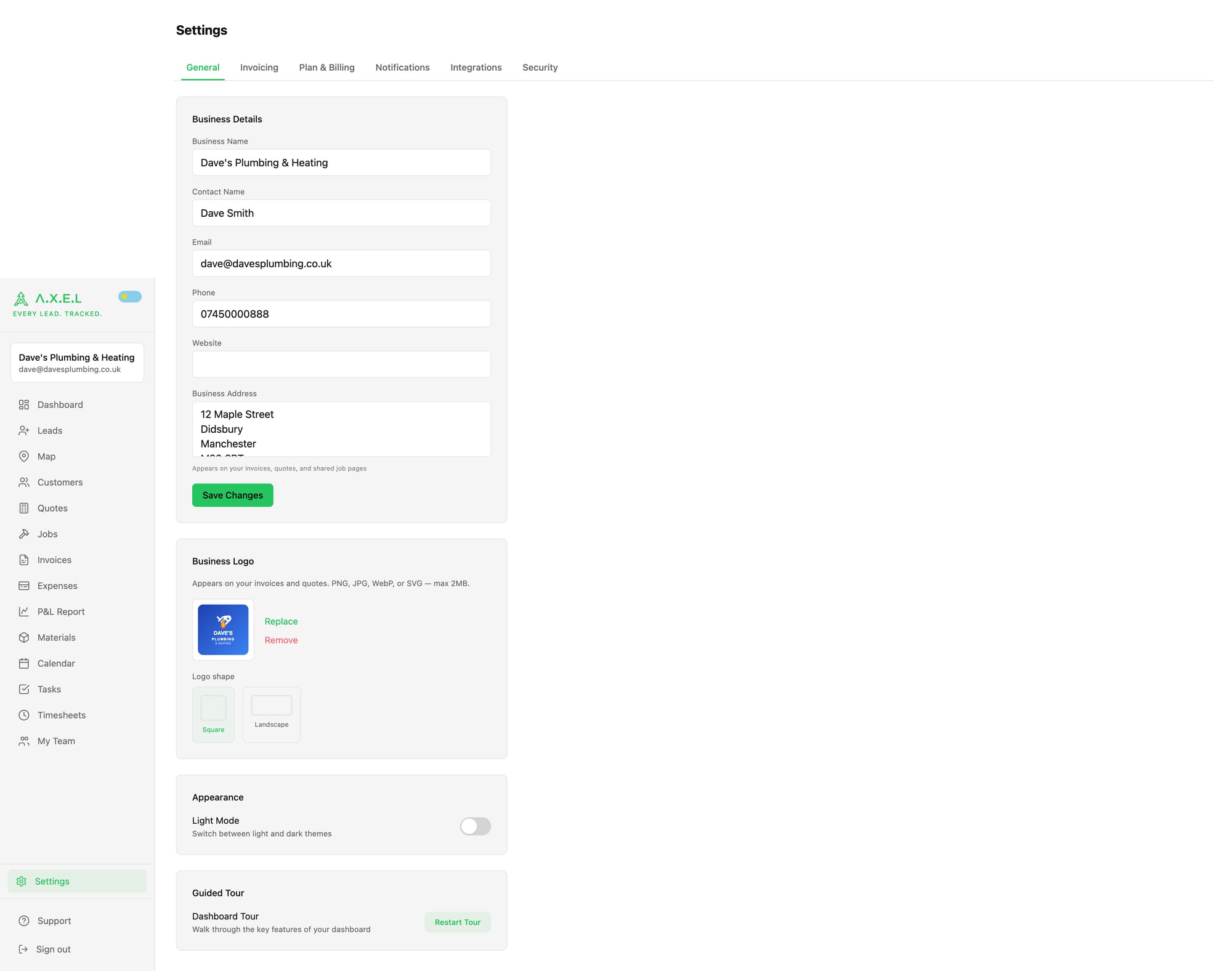 Theme toggle in Settings